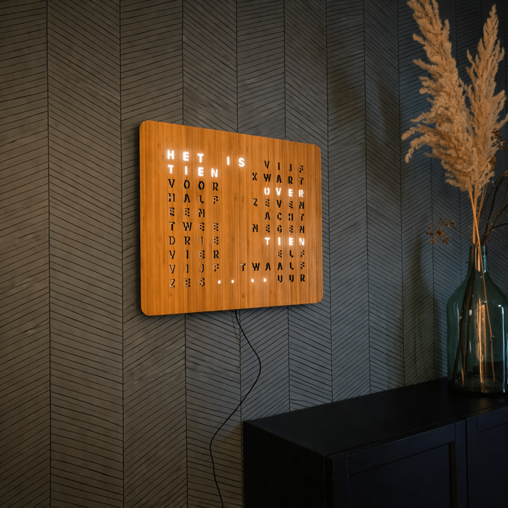 Woordklok Bamboe Atlas Time